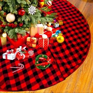 Christmas tree skirt- Red buffalo check - NEW 48 inches